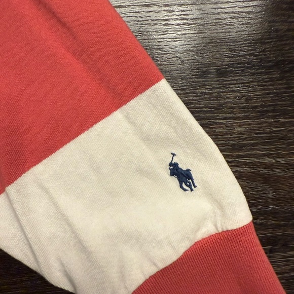 Polo Ralph LaurenRed and White Striped Hooded Rugby - Picture 2 of 3